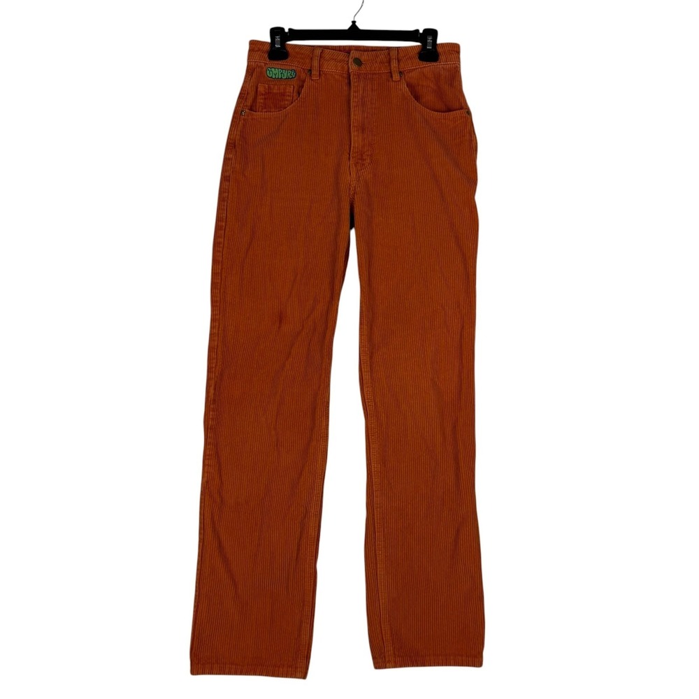 Empyre Tori Pants Juniors 2 Orange Corduroy High Rise Straight Leg Casual